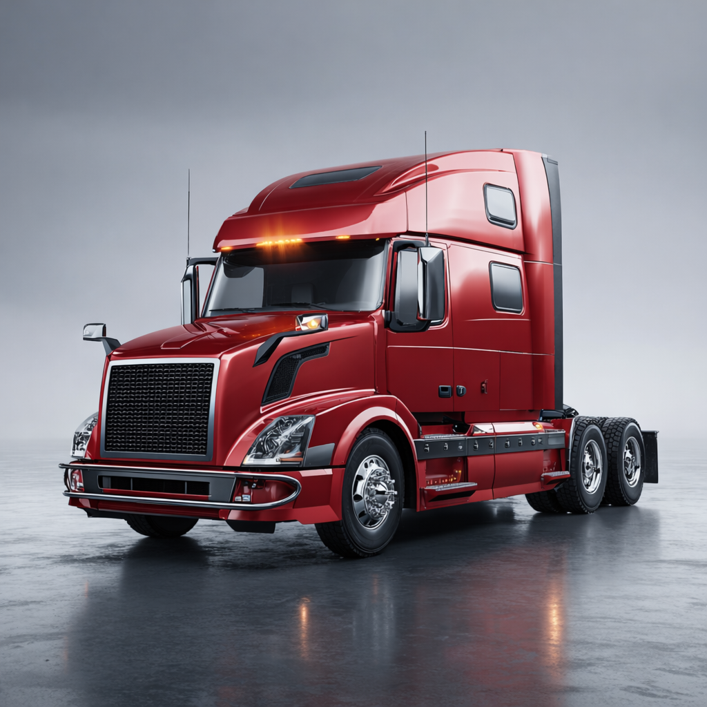 Volvo VNX red cab truck