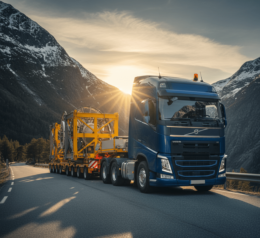 Europe Volvo truck in Mountains